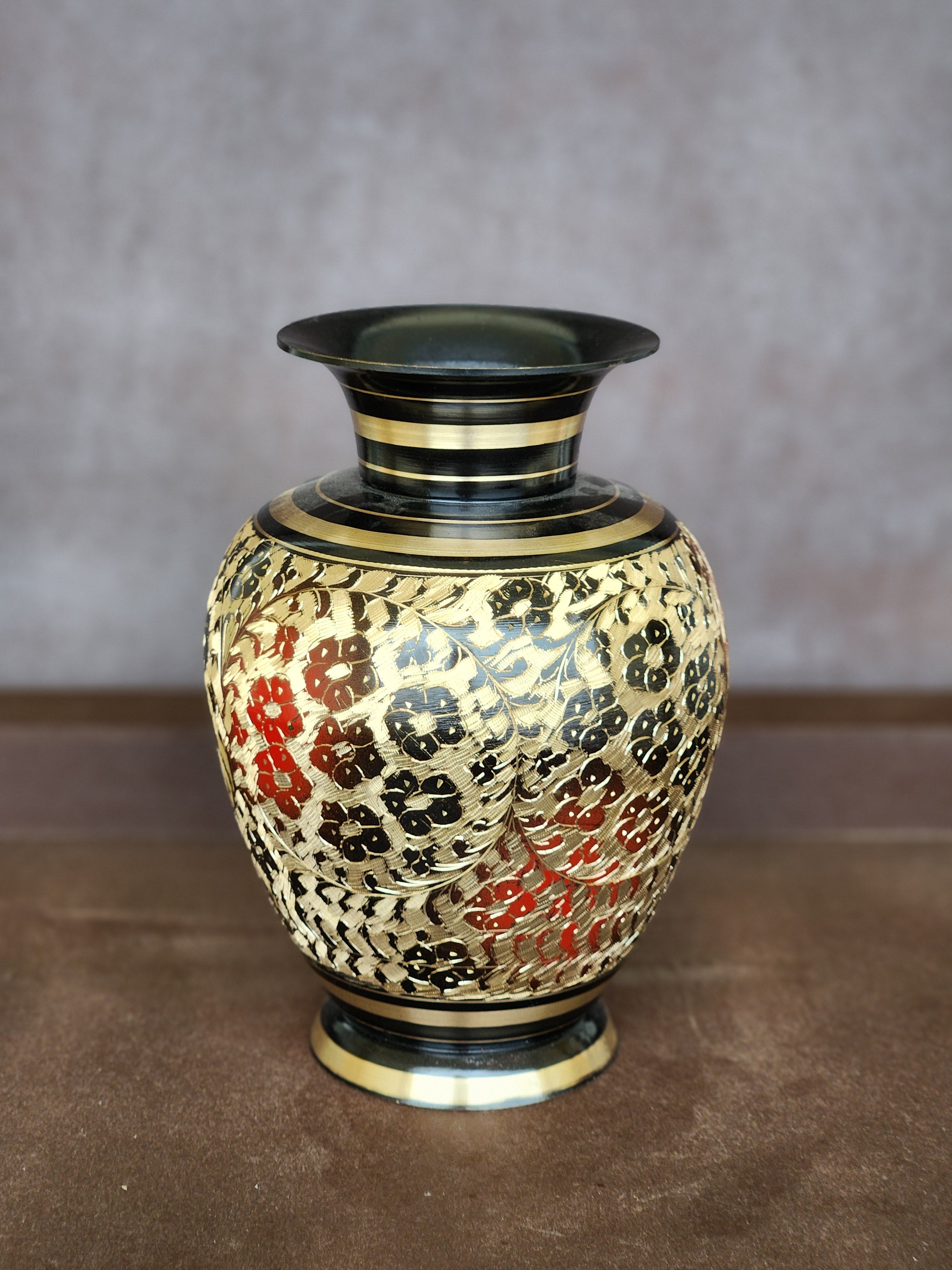 Vase with Brass work
