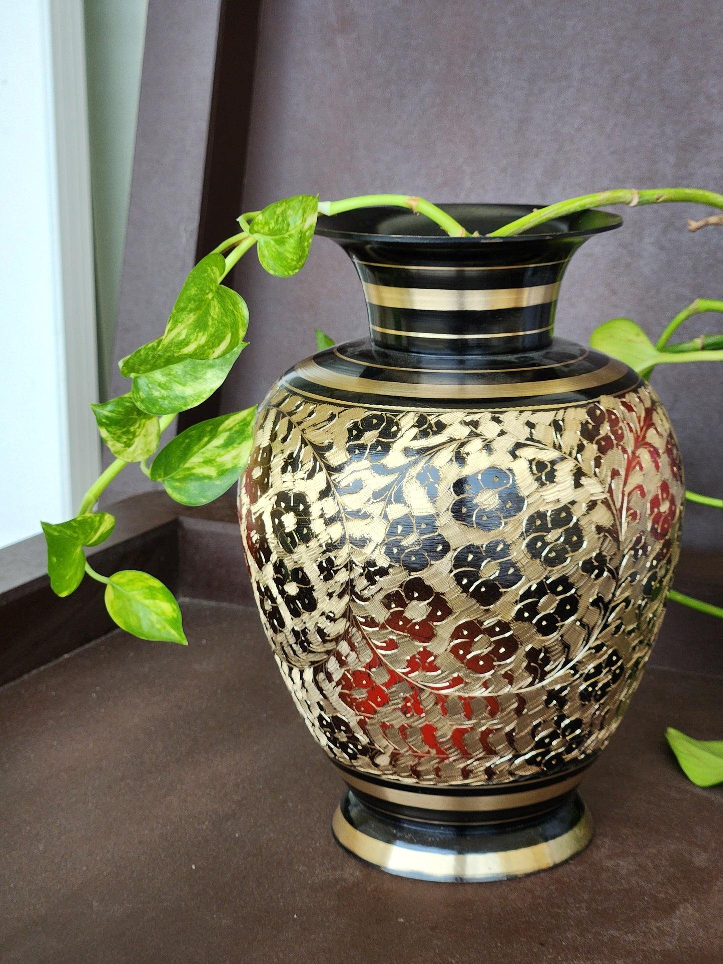 Vase with Brass work